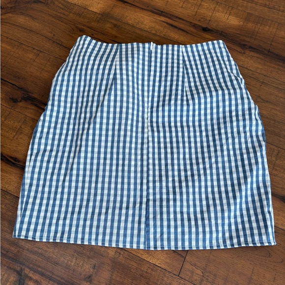 Super Down Karina Front Tie Skirt Blue White Gingham Women’s XS NWOT - Picture 4 of 7